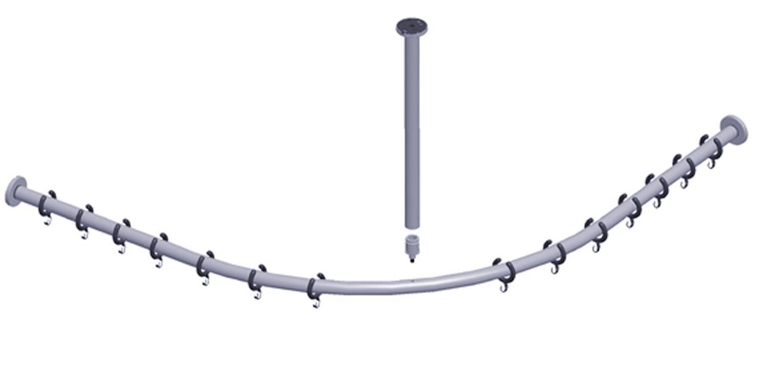 Brausevorhangstange-Set Plan 14938010900 für Viertelkreis-Dusche 900 x 900mm