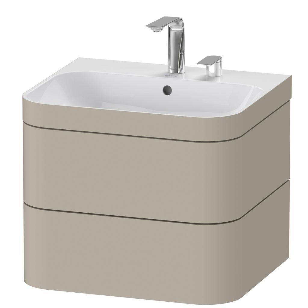 Duravit Happy D.2 Plus Möbelwaschtisch c-bonded mit Unterbau, wandhängend, 575 x 490mm