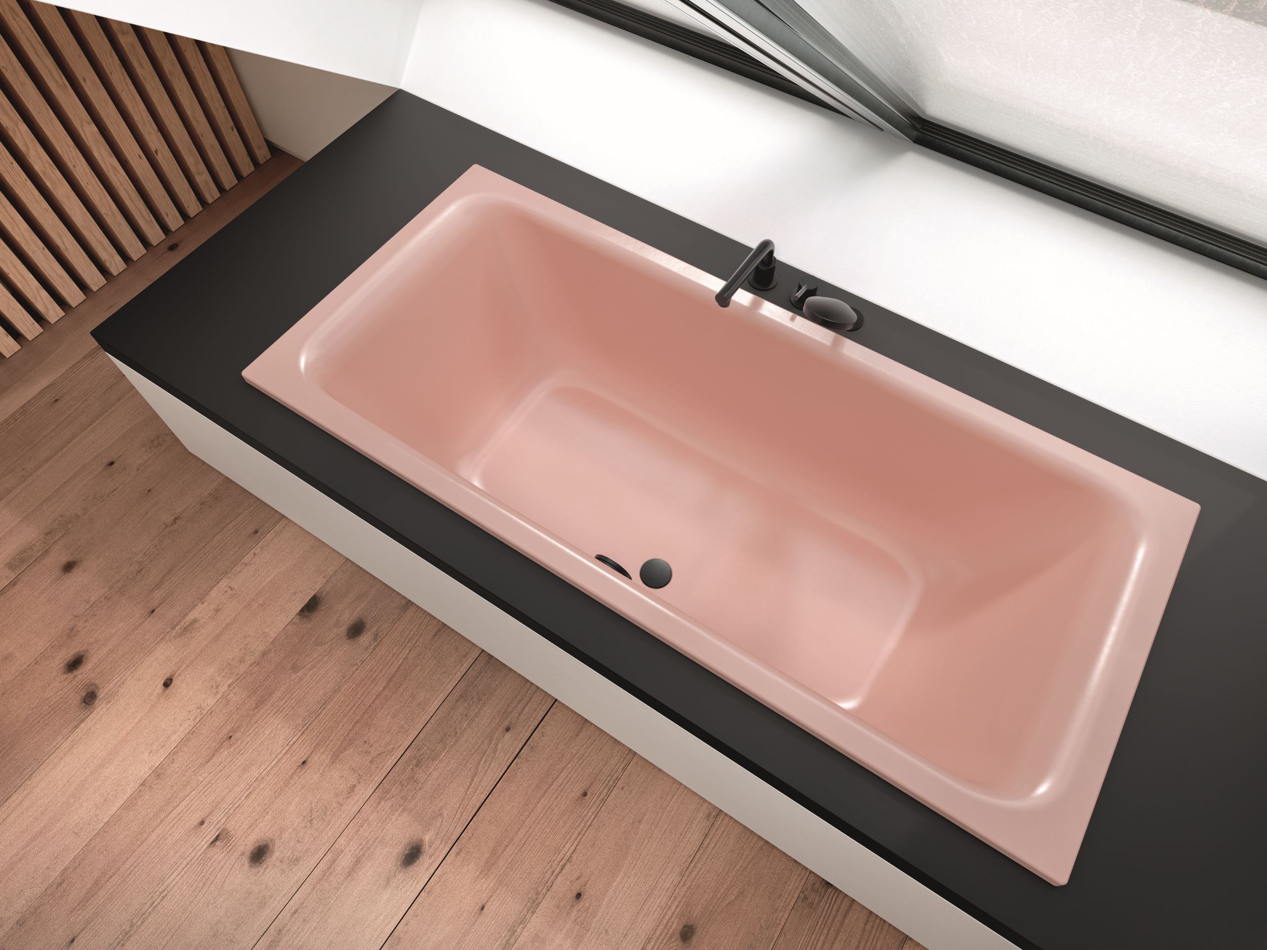 Doppelbadewanne von BETTE in rosa.