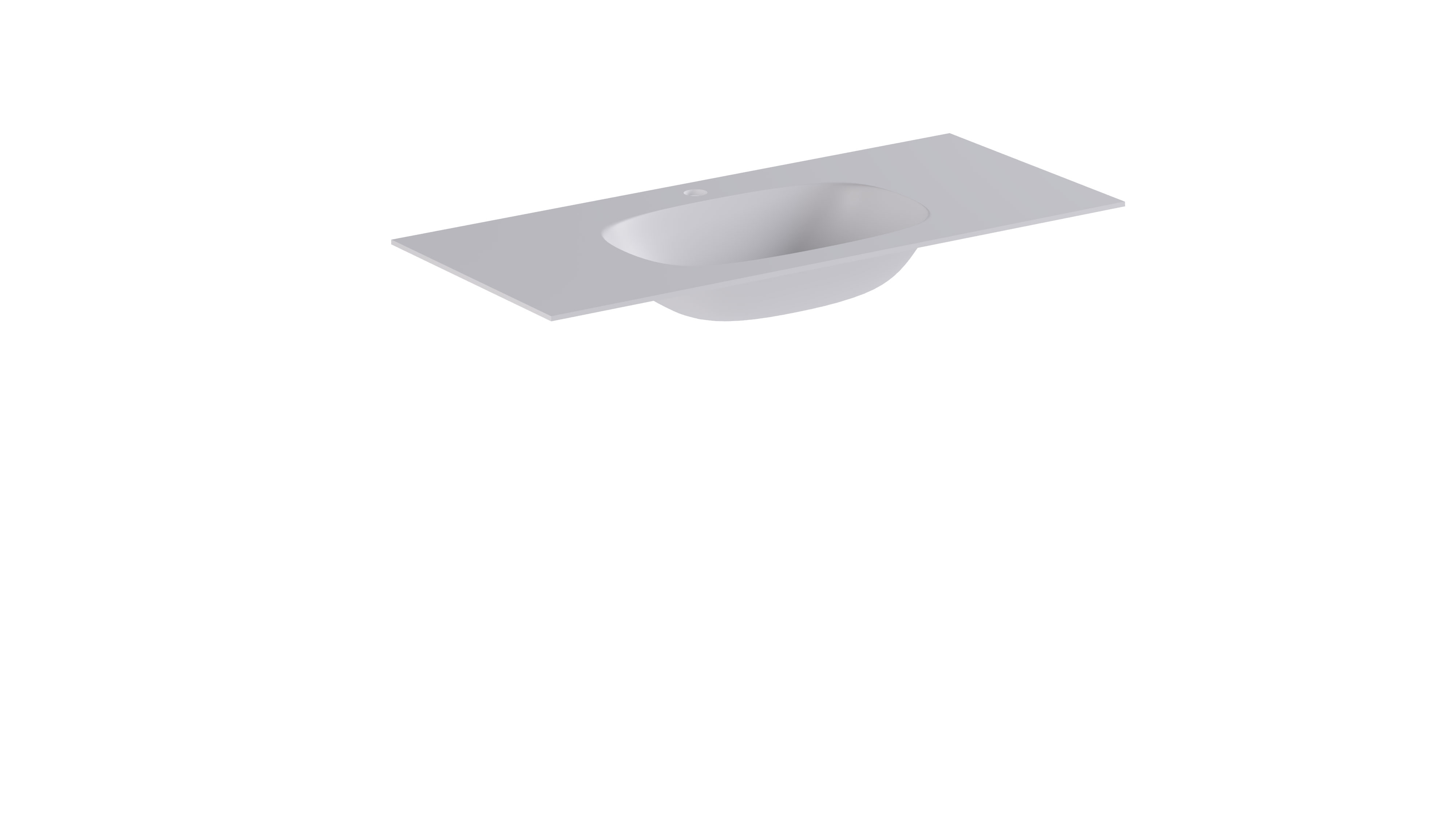Aluminium-Waschtisch mit Hahnloch