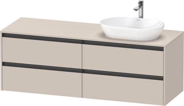 Ketho.2 Waschtischunterbau wandhängend 1600 x 550mm, Beckenausschnitt rechts