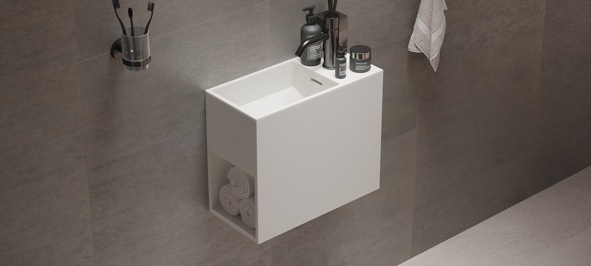 Solidwash wall-mounted washbasin
