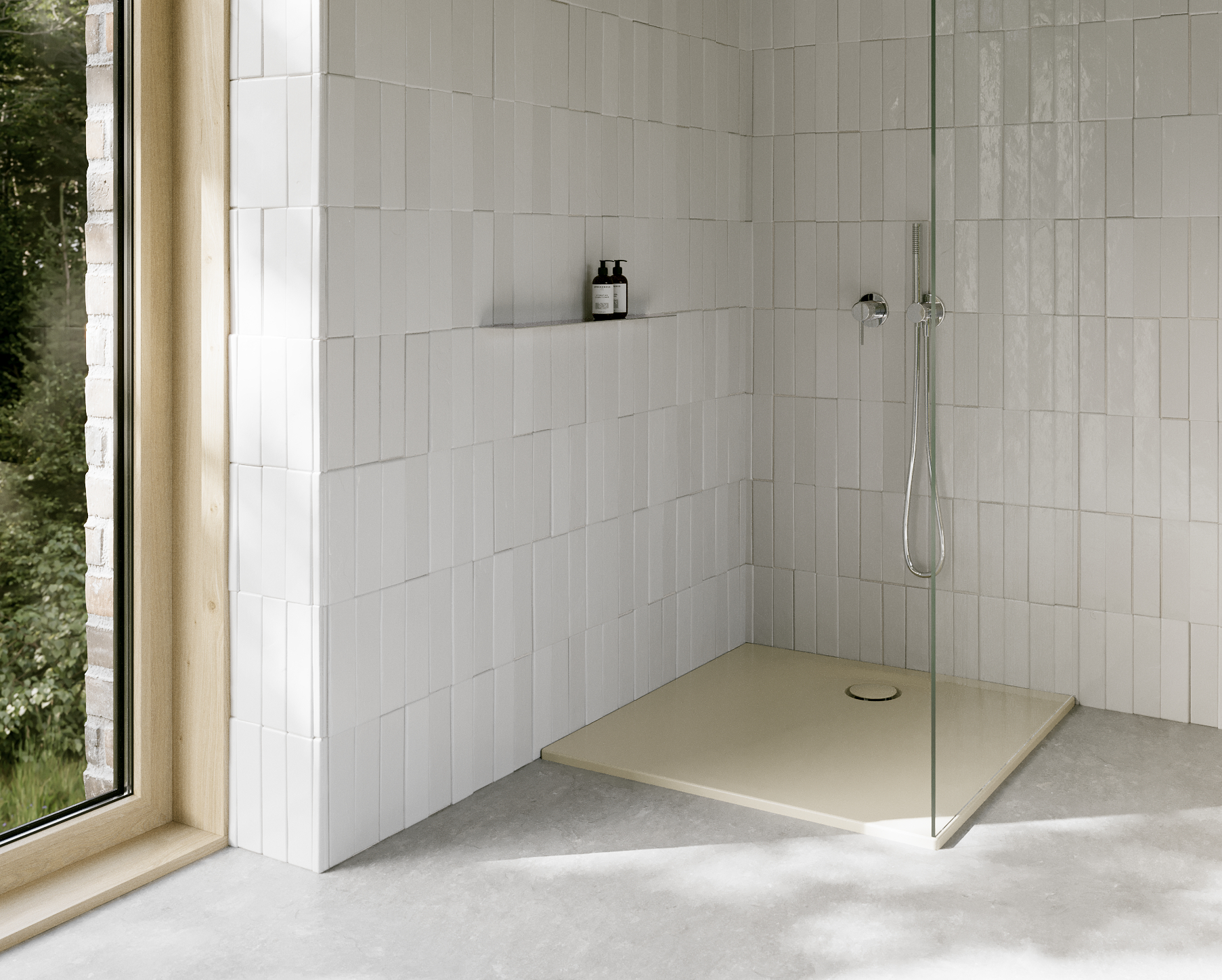 Bette Ultra Space Rechteck-Duschwanne, Cream, 900x700mm