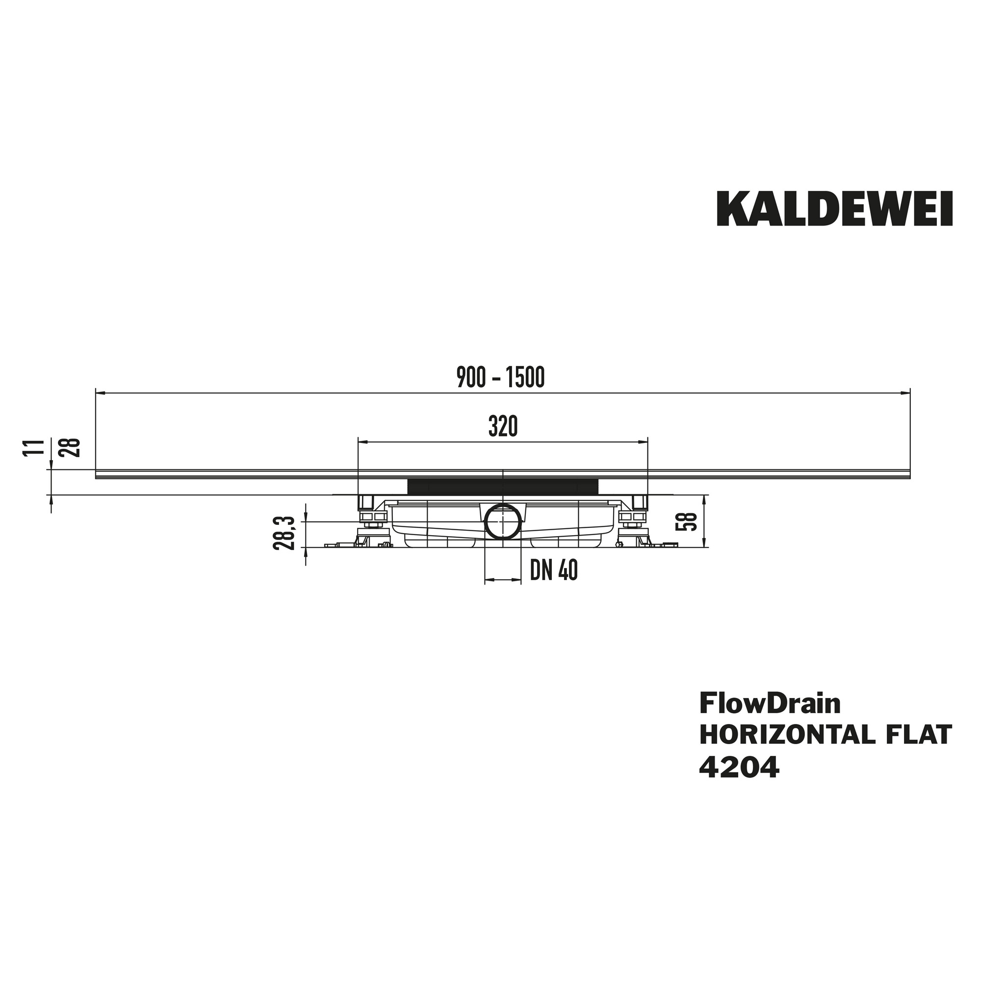 Flowpoint Zero Duschablauf-Set mit FlowDrain Flat, champagner gebürstet