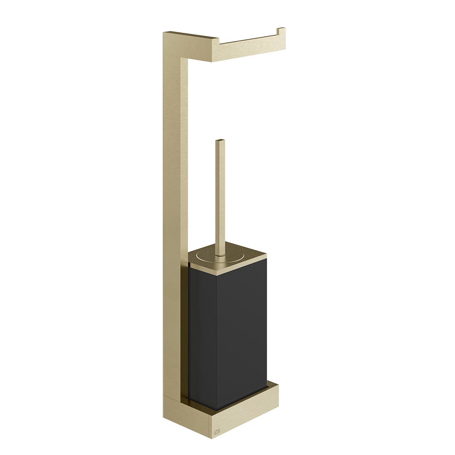 Gessi Rettangolo Wand-Toilettenbürstengarnitur mit Papierrollenhalter, Behälter weiß
