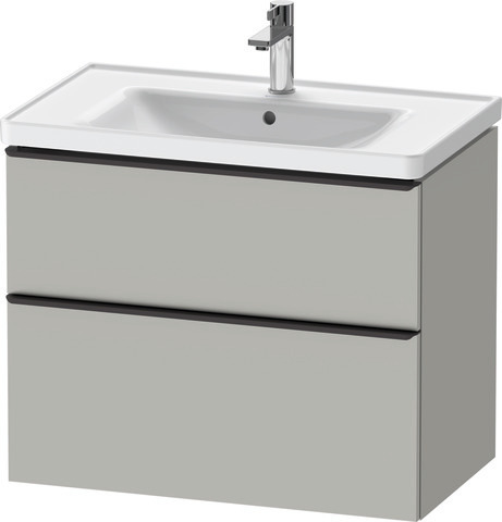 Duravit D-Neo Waschtischunterbau wandhängend mit Möbelgriff Diamantschwarz
