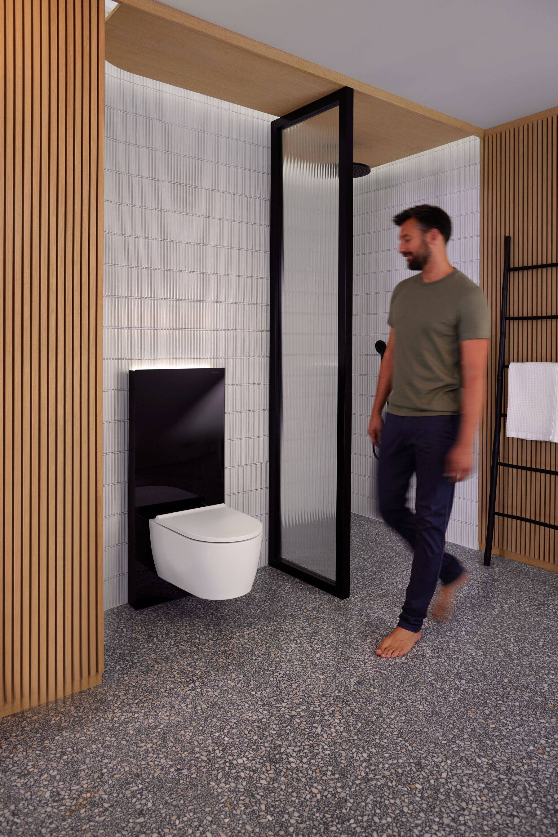 Monolith Plus Sanitärmodul für Wand-WC, 114cm, Frontverkleidung aus Glas