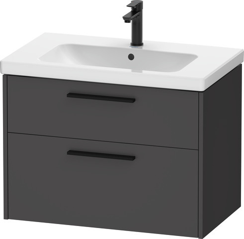 Duravit D-Code 2.0 Waschtischunterbau wandhängend, Griff diamant-schwarz, 784mm
