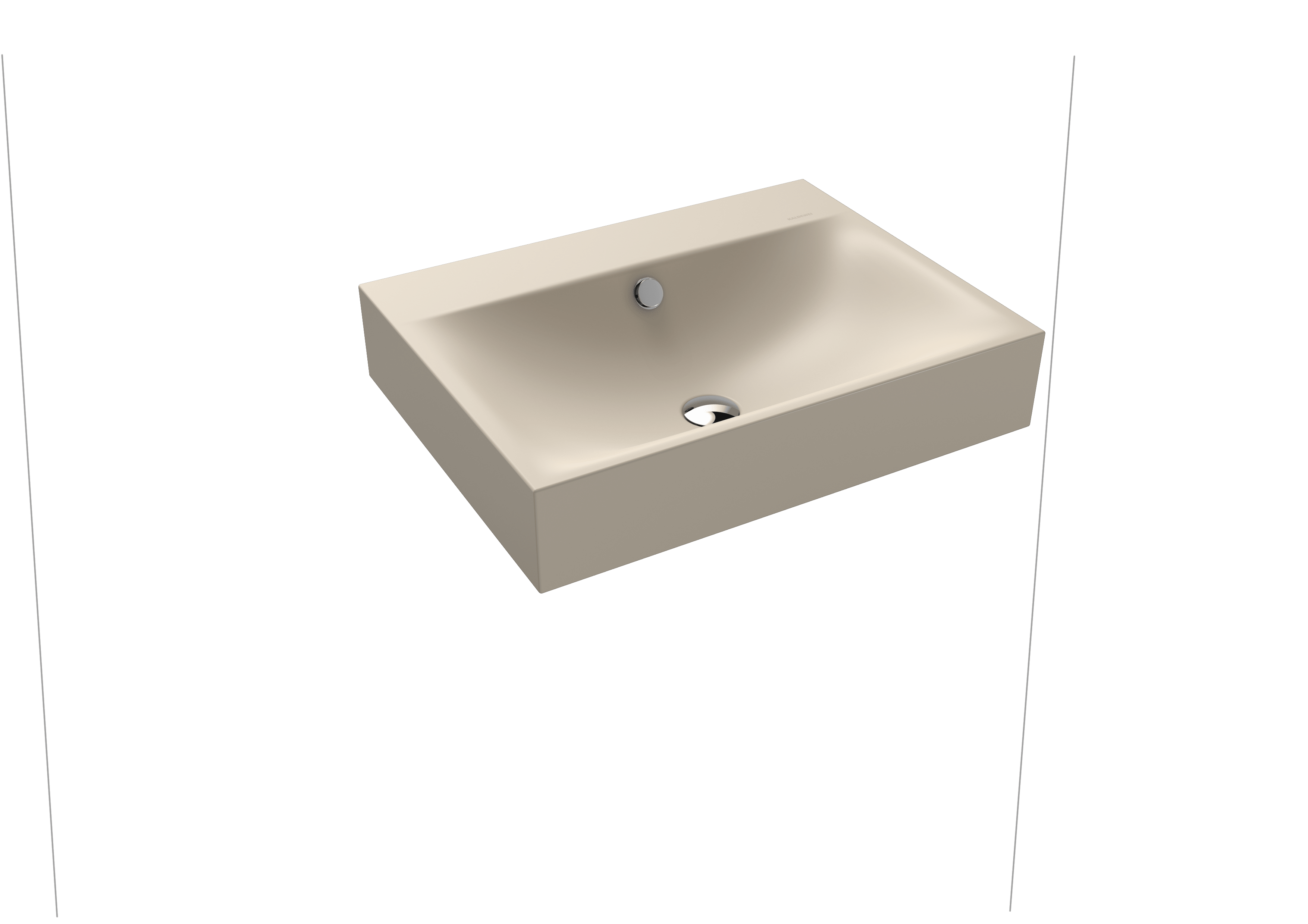 Silenio Wand-Waschtisch; Modell 3044; 600 x 460 x 120mm, mit Hahnloch