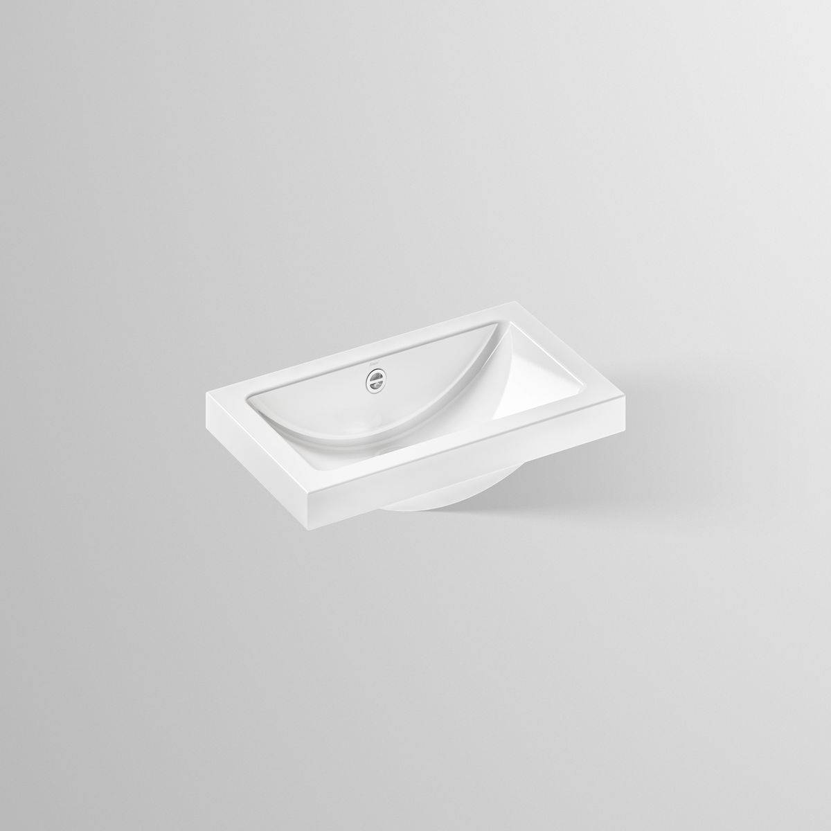 AB.R585.1 Aufsatzbecken, 585 x 346mm, Höhe 60mm ohne Hahnloch, mit Überlauf