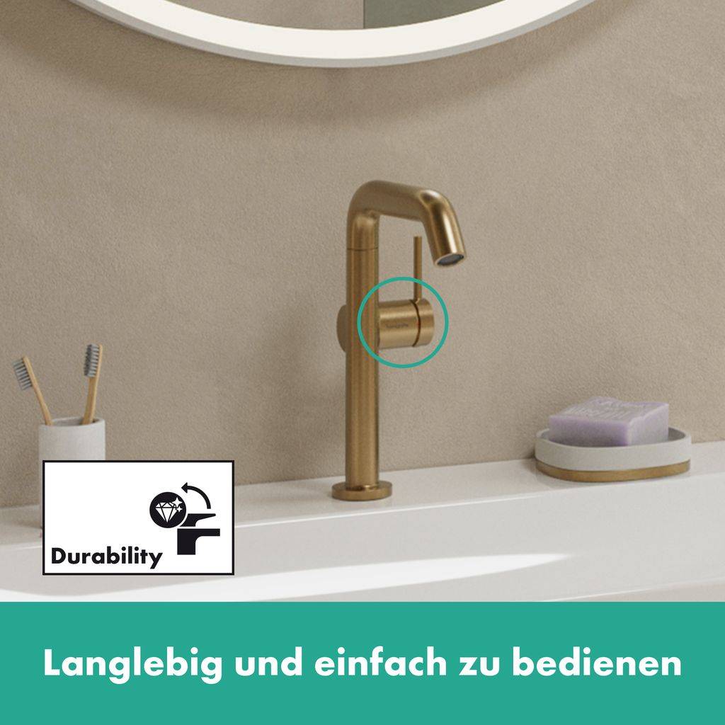 Tecturis S Einhebel-Waschtischmischer 210 CoolStart mit Schwenkauslauf und Push-Open Ablaufgarnitur