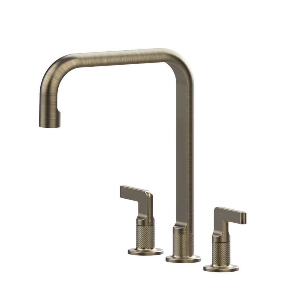Gessi Inciso 3-Loch Küchenarmatur Messing antik
