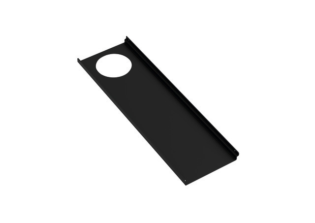 Ablage 360mm, Loch links, pulverbeschichtet schwarz tiefmatt