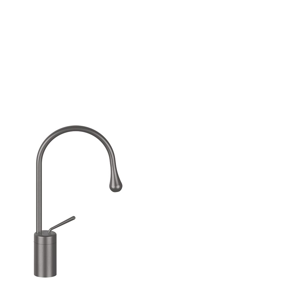 Gessi Goccia Waschtisch-Einhebelmischer Radius 125mm, Metall schwarz gebürstet