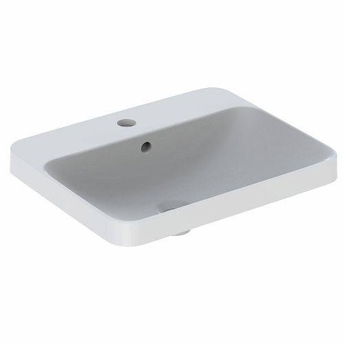 Geberit VariForm Einbauwaschtisch, rechteckig, 550 x 450mm, mit Hahnloch, mit Überlauf
