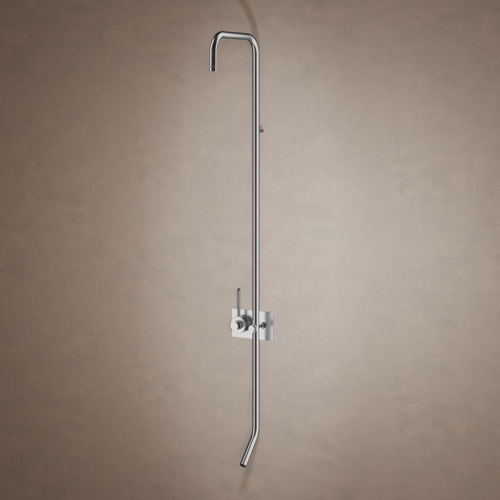 MGS MILANO Contemporary Beauty Outdoor CB448 Thermostat-Dusche mit Standrohr