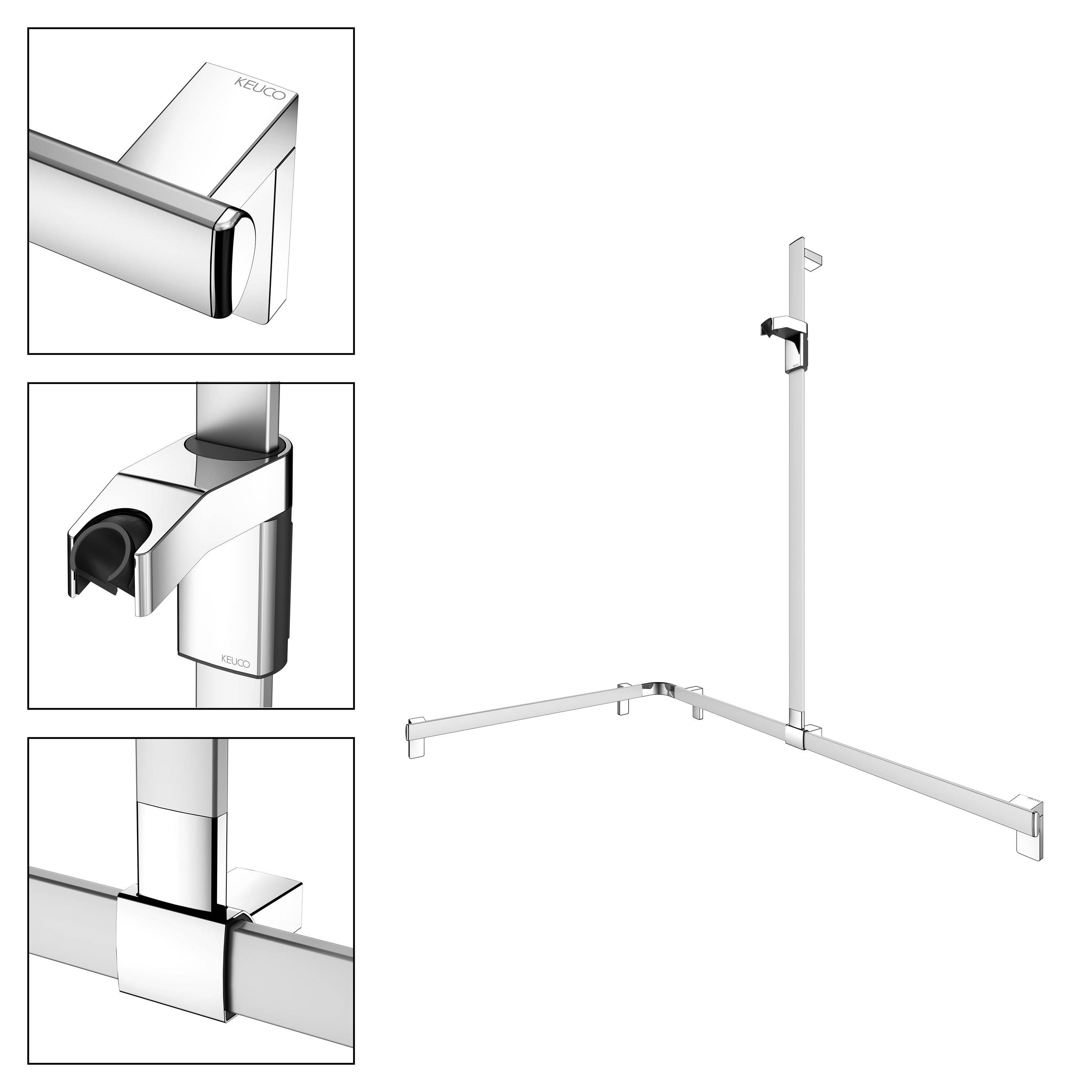 AXESS Duschhandlauf mit Brausestange rechte Ausführung 1150/850mm