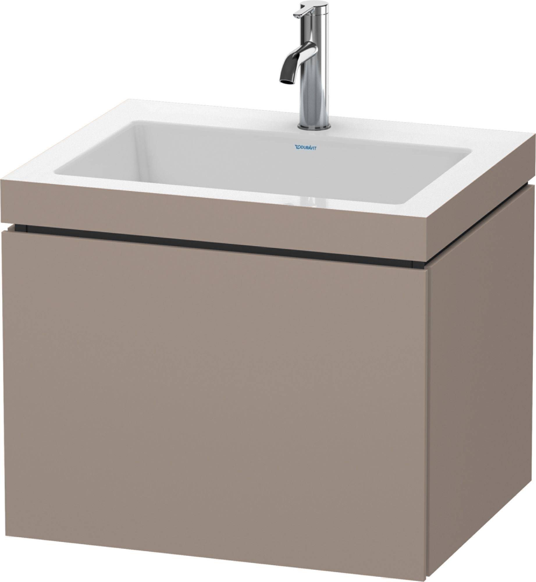 Duravit L-Cube Möbelwaschtisch c-bonded mit Unterbau wandhängend, LC6916O, 600 x 480mm, 1 Auszug
