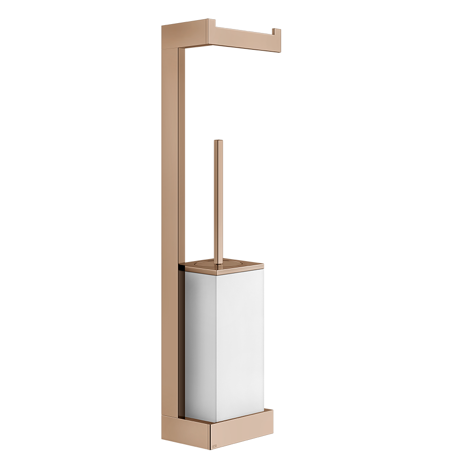 Gessi Rettangolo Wand-Toilettenbürstengarnitur mit Papierrollenhalter, Behälter weiß