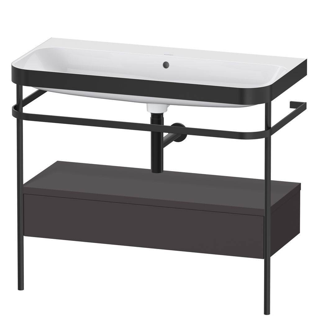 Duravit Happy D.2 Plus Möbelwaschtisch c-bonded mit Metallkonsole, bodenstehend, 975 x 490mm