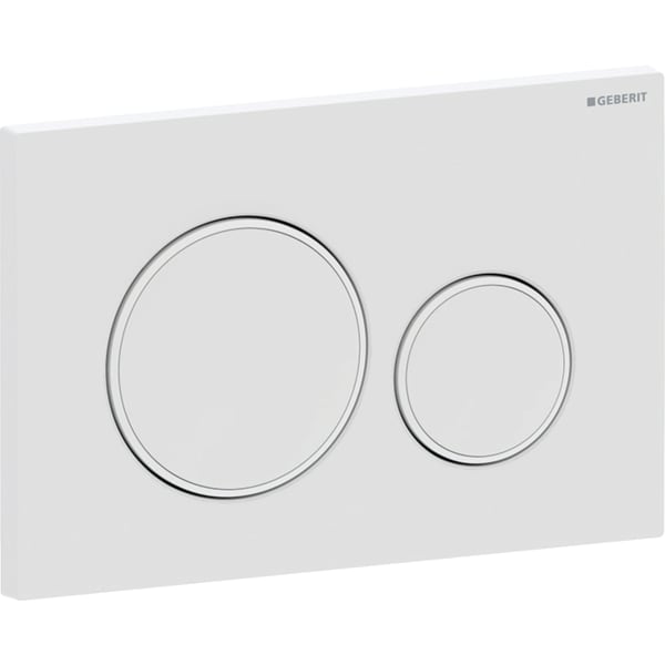 Geberit Sigma20 WC-Betätigungsplatte für 2-Mengen-Spülung weiß matt lackiert/weiß