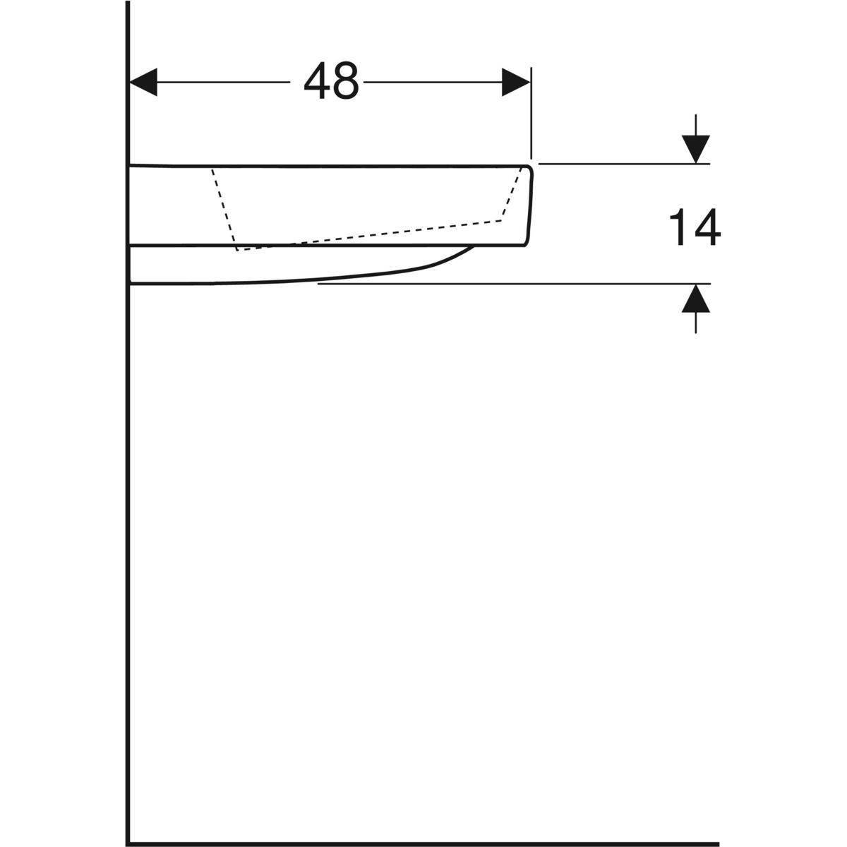One Waschtisch 90cm, Abgang horizontal