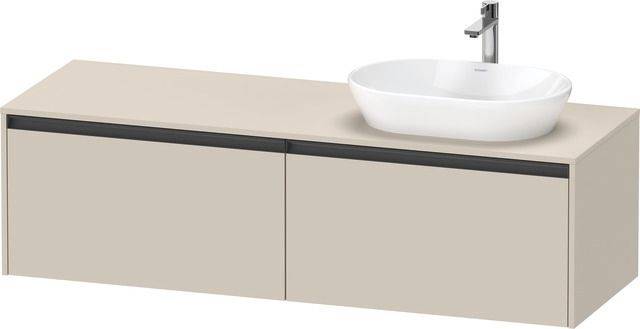 Ketho.2 Waschtischunterbau wandhängend 1600 x 550mm, Beckenausschnitt rechts