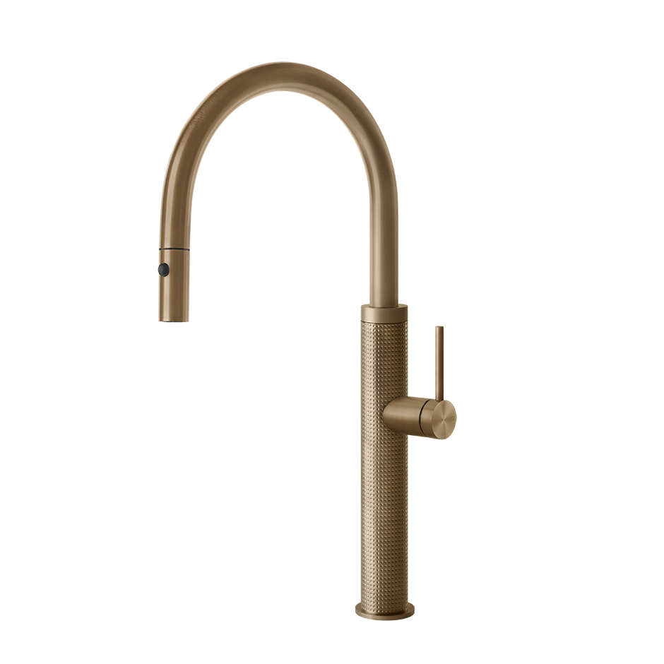 Gessi CESELLO Einhebel-Küchenmischer mit Schwenkarm, warm bronze gebürstet PVD