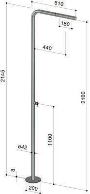 SKINNY S40.XCW.M, warm, Außendusche mit Unterputzwasserversorgung