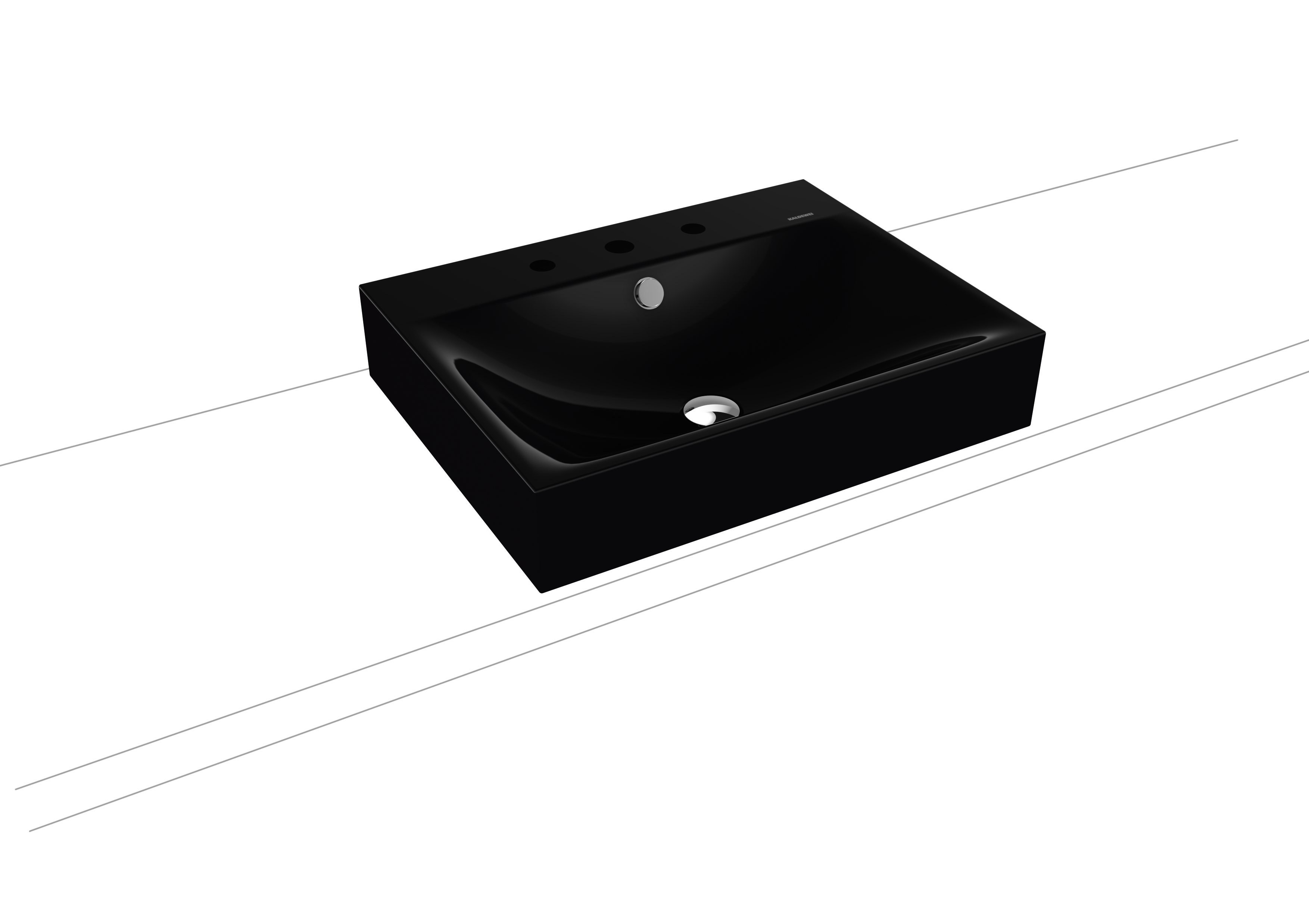 Kaldewei Silenio Aufsatzwaschtisch; Modell 3042; 600 x 460 x 120mm, mit 1 x 3 Hahnlöchern