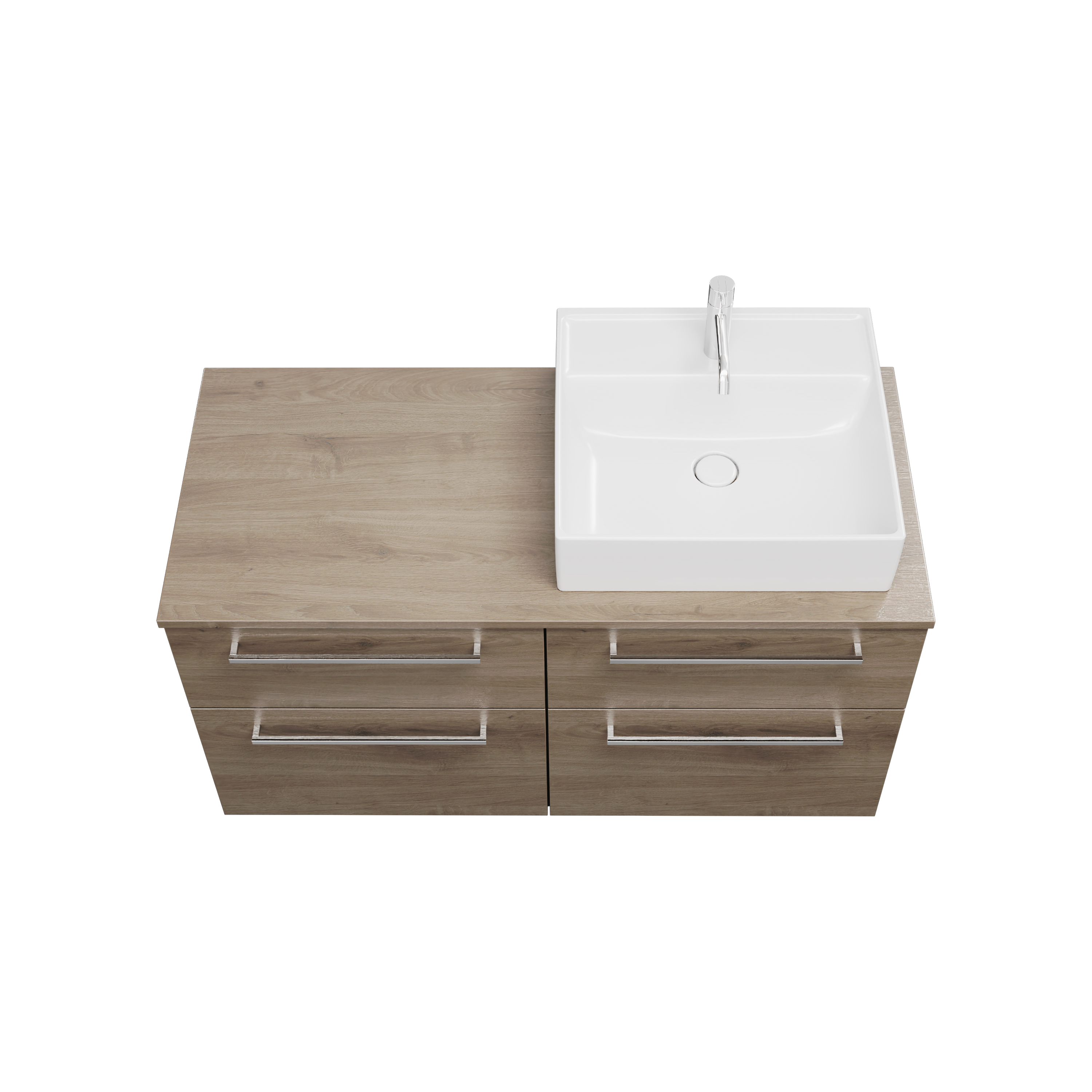 burgbad Eqio Badmöbel-Set SGUS120 Eiche Dekor Caramel/Alpinweiss