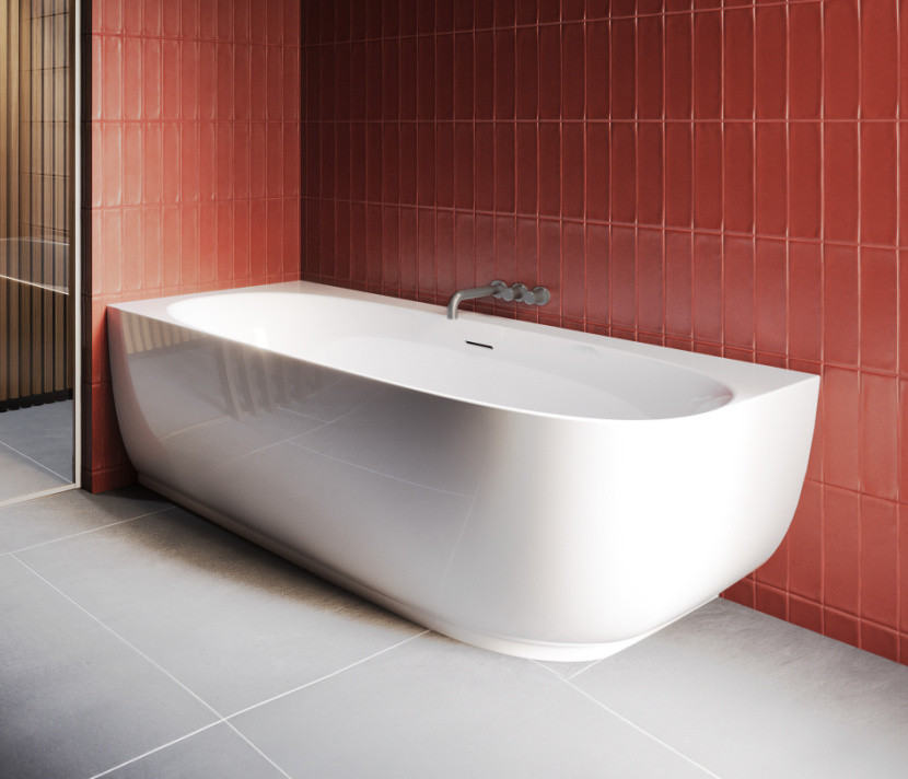 Pathos Corner right pre-wall bathtub