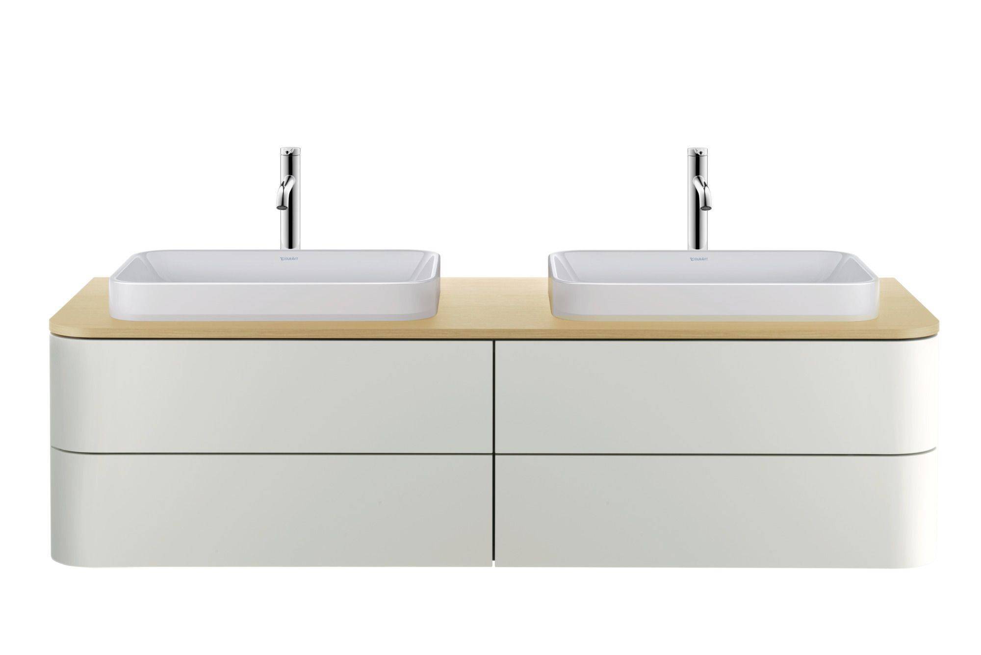 Duravit Happy D.2 Plus Konsolenplatte mit zwei Ausschnitten, 1600 x 550mm