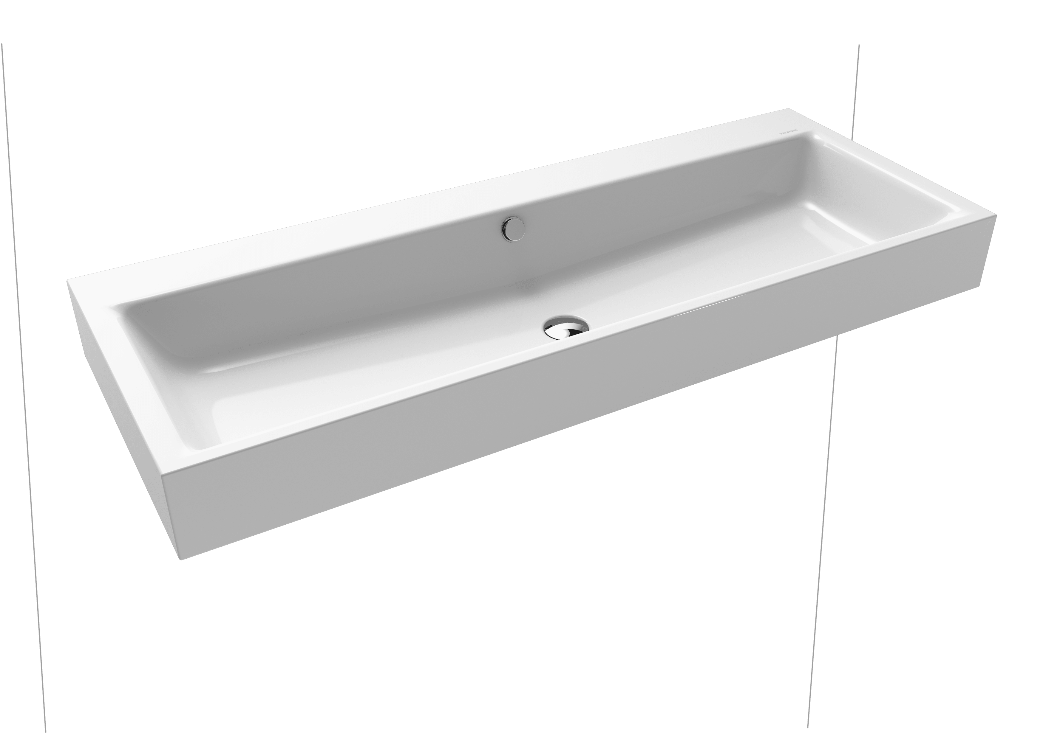 Puro Wand-Doppel-Waschtisch 1200 x 460 x 120mm, mit 2 x 1 Hahnlochn