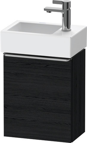 Duravit D-Neo Waschtischunterbau wandhängend mit Möbelgriff Edelstahl gebürstet