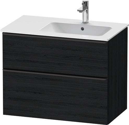 Duravit D-Neo Waschtischunterbau wandhängend mit Möbelgriff Diamantschwarz