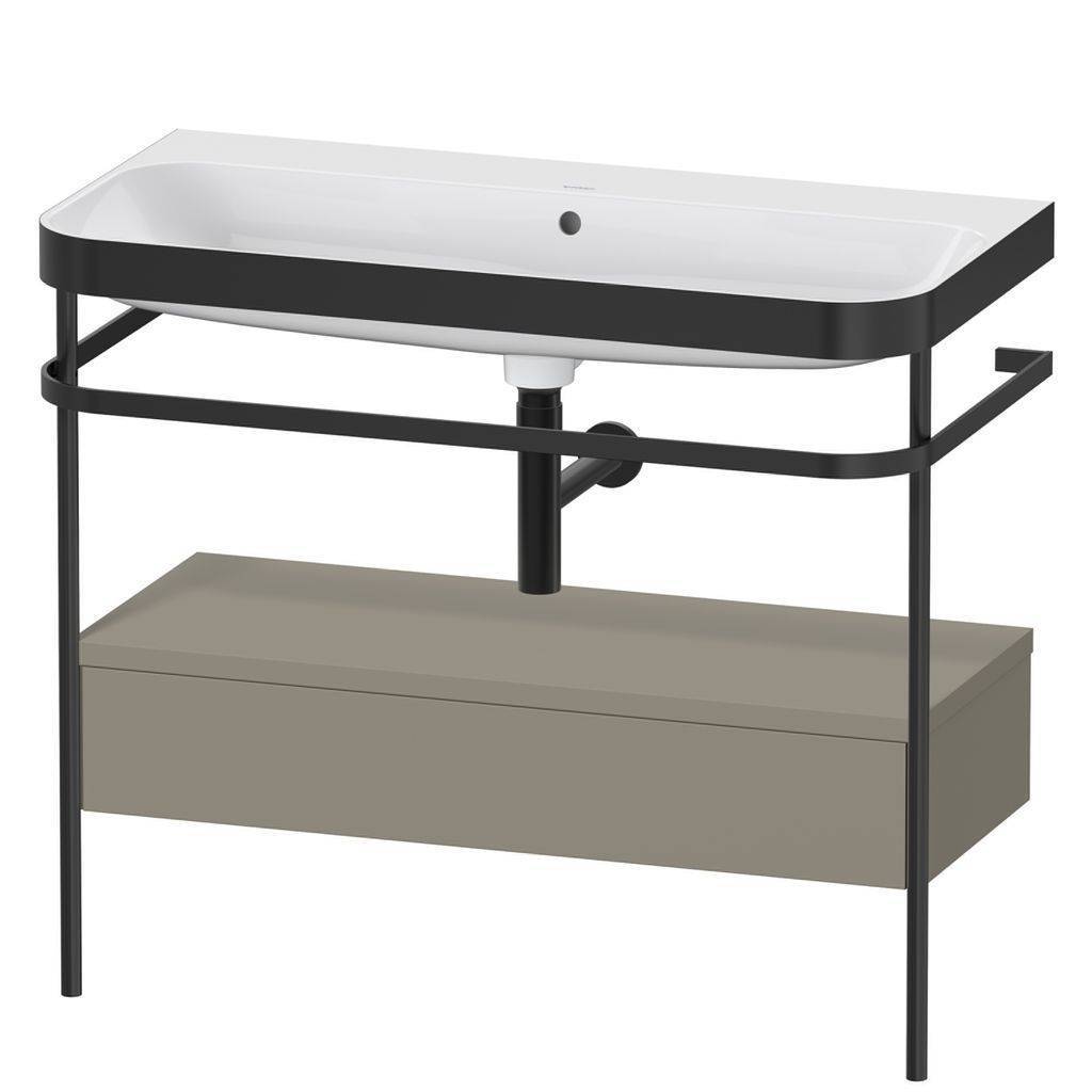 Duravit Happy D.2 Plus Möbelwaschtisch c-bonded mit Metallkonsole, bodenstehend, 975 x 490mm