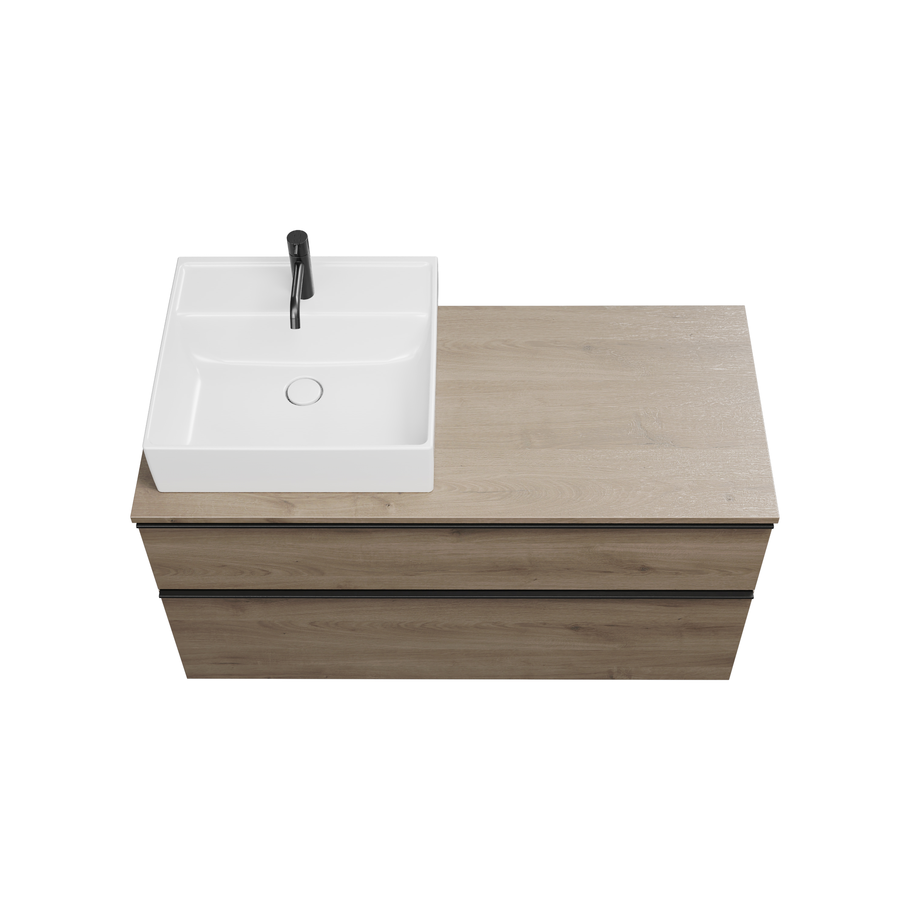 burgbad Eqio Konsolenplatte mit Unterschrank WXXI120 619x1206x550 Eiche Dekor Caramel
