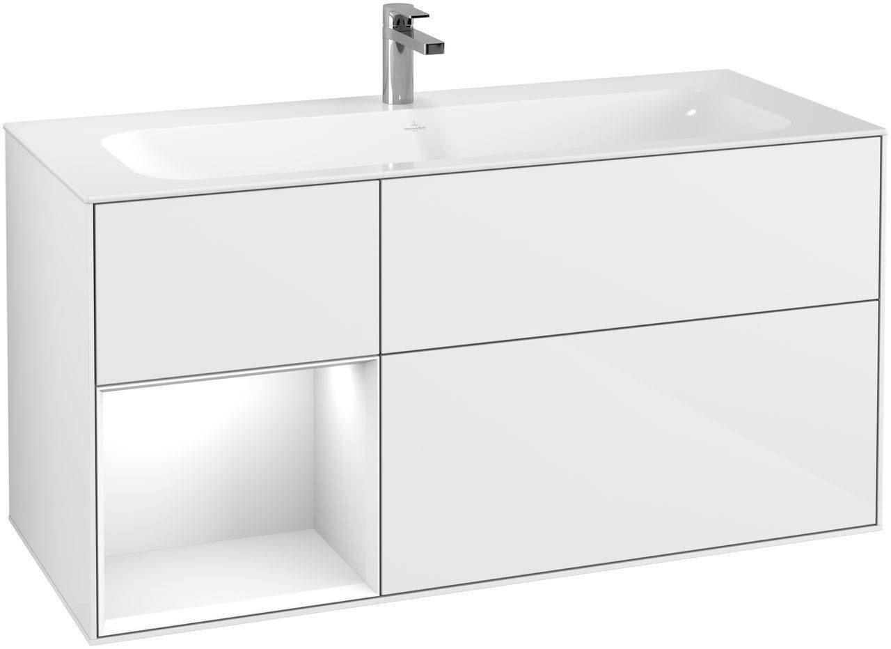 Finion Waschtischunterschrank  mit Wandbeleuchtung, 1196 x 591 x 498mm