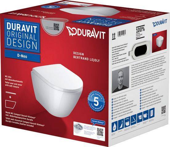 Duravit D-Neo Wand-WC Compact Rimless Set