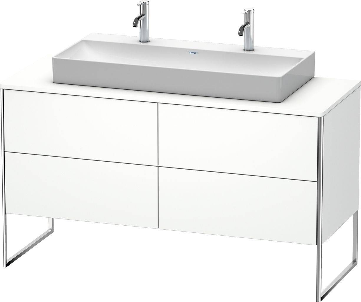 Duravit XSquare Waschtischunterbau bodenstehend XS4925, 4 Auszüge, 1400 x 548mm