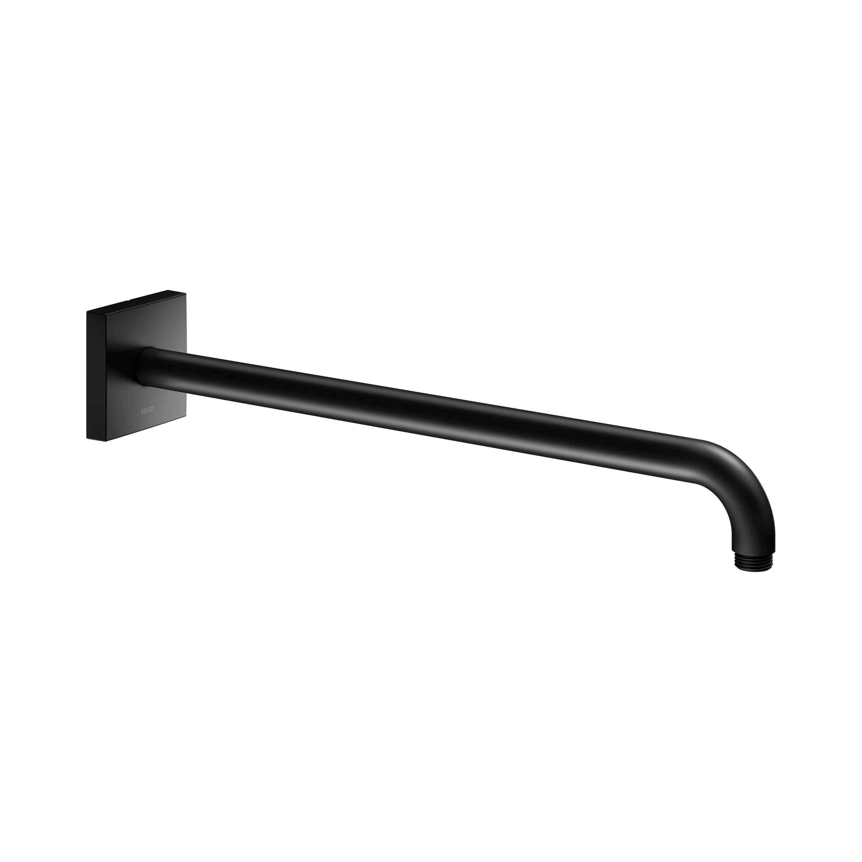 KEUCO Black Selection Brausearm für Wandanschluss 462mm, Rosette eckig