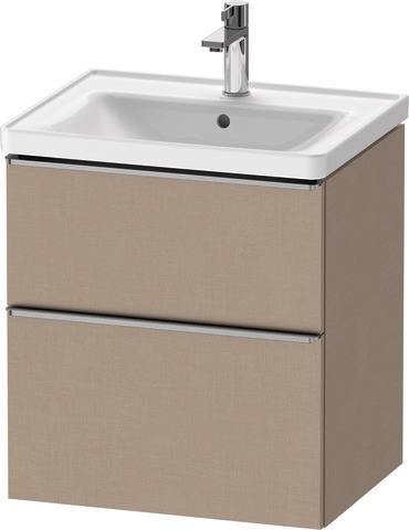 Duravit D-Neo Waschtischunterbau wandhängend mit Möbelgriff Edelstahl gebürstet