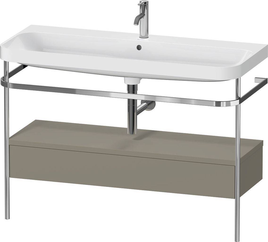 Duravit Happy D.2 Plus Möbelwaschtisch c-shaped mit Metallkonsole, bodenstehend, 1175 x 490mm
