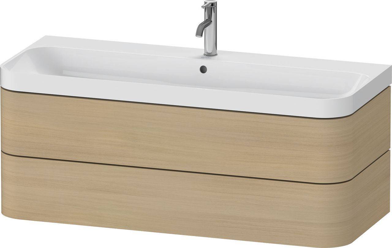 Duravit Happy D.2 Plus Möbelwaschtisch c-shaped mit Unterbau, wandhängend, 1175 x 490mm