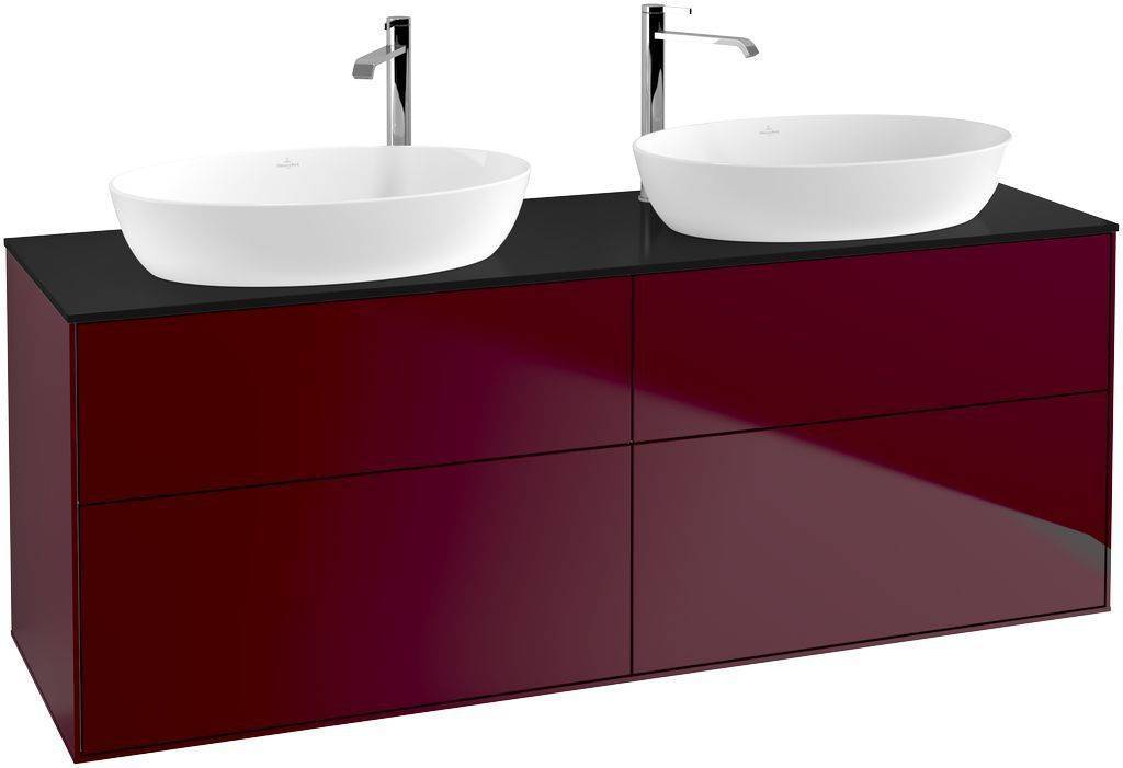 Villeroy & Boch Finion Waschtischunterschrank 1600 x 603 x 501mm, Abdeckplatte schwarz matt