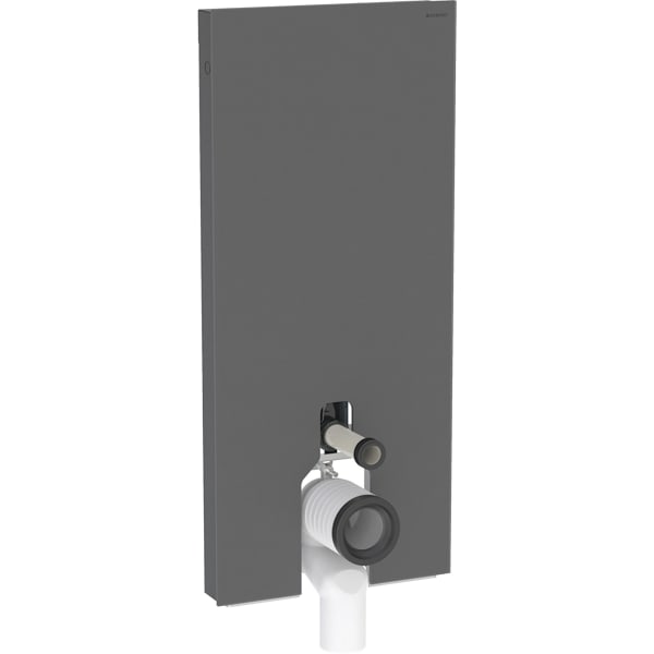 Geberit Monolith Sanitärmodul für Stand-WC 114cm, Glas schwarz /schwarz Aluminium gebürstet