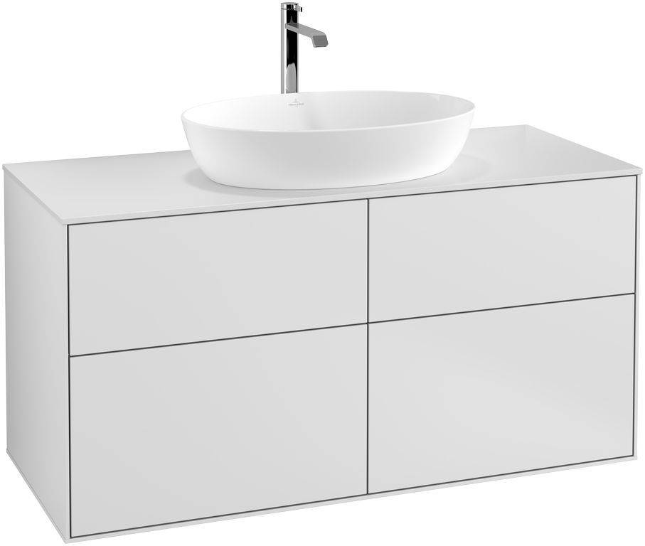 Finion Waschtischunterschrank  1200 x 603 x 501mm, Abdeckplatte weiß matt