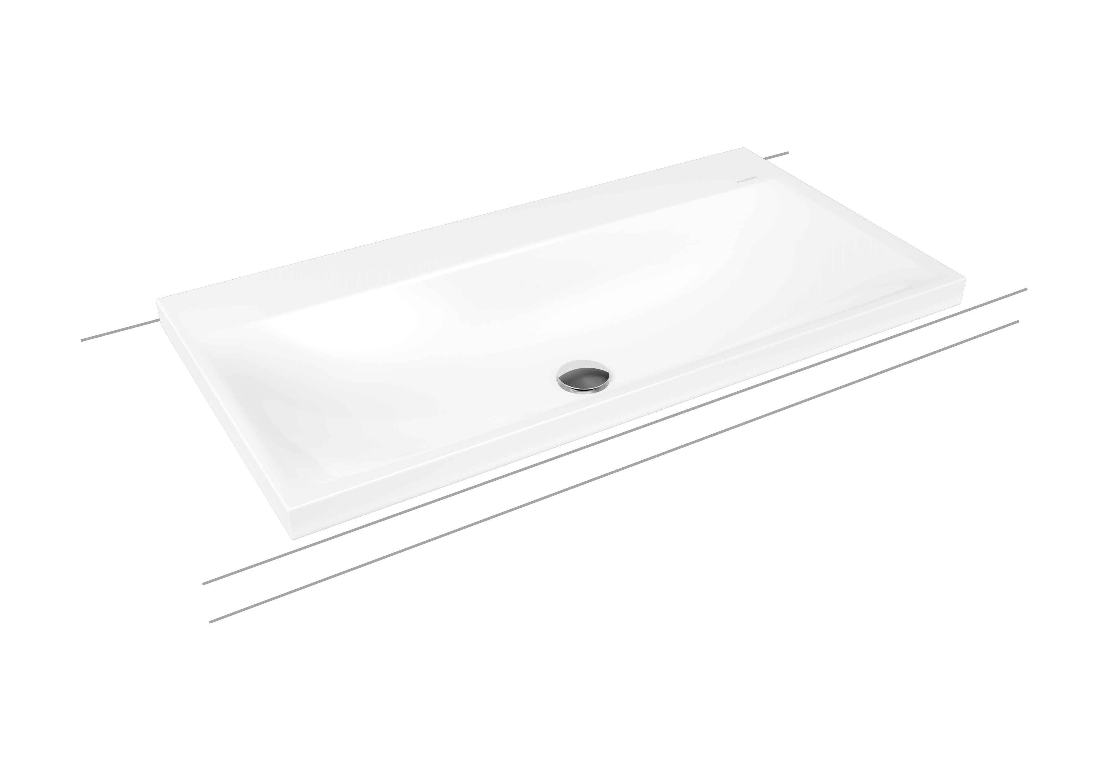 Silenio Aufsatzwaschtisch; Modell 3041; 900 x 460 x 40mm, mit 1 x 3 Hahnlöchern