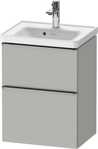 Duravit D-Neo Waschtischunterbau wandhängend mit Möbelgriff Edelstahl gebürstet